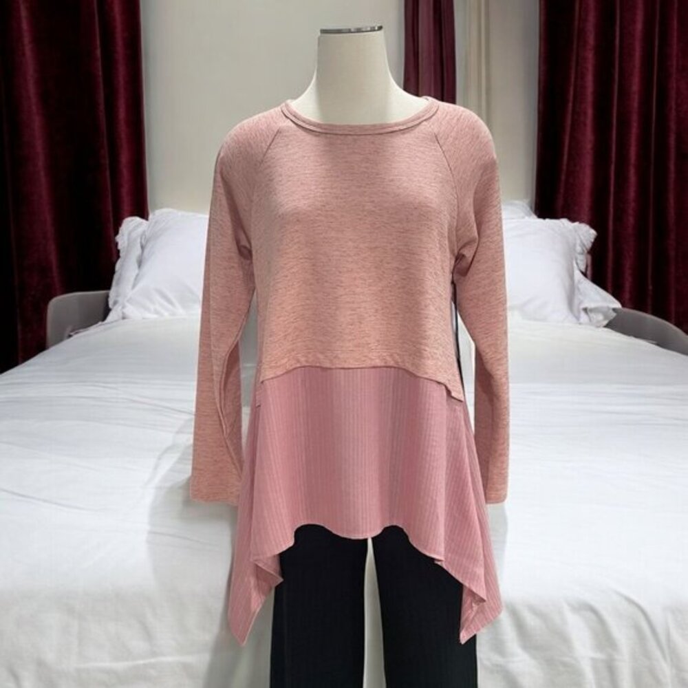 Doe & Rae‎ Dusty Pink High Low Asymmetrical Hem Top M Trendy Boho Chic Feminine